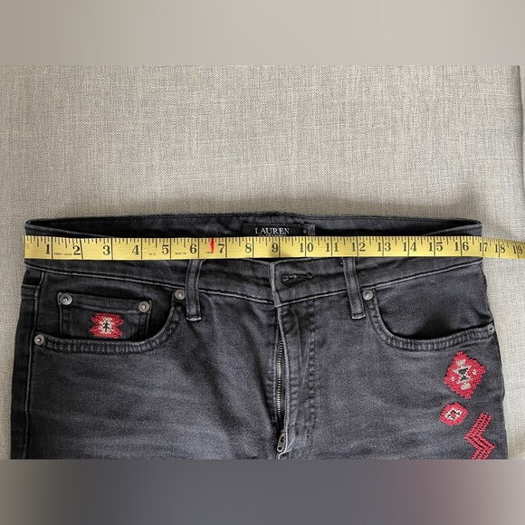 Lauren Ralph Lauren black jeans with embroidery size 12 - Picture 4 of 5